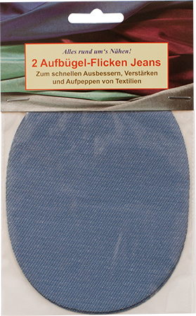 2 Aufbügel-Flicken Jeans oval